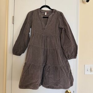 Anthropologie Pilcro Aged Corduroy denim Balloon Sleeves Babydoll Dress sz small
